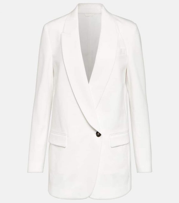Brunello Cucinelli Single-breasted cotton-blend blazer