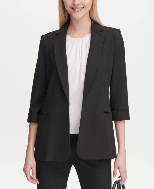 Calvin Klein Open-Front Blazer - Black