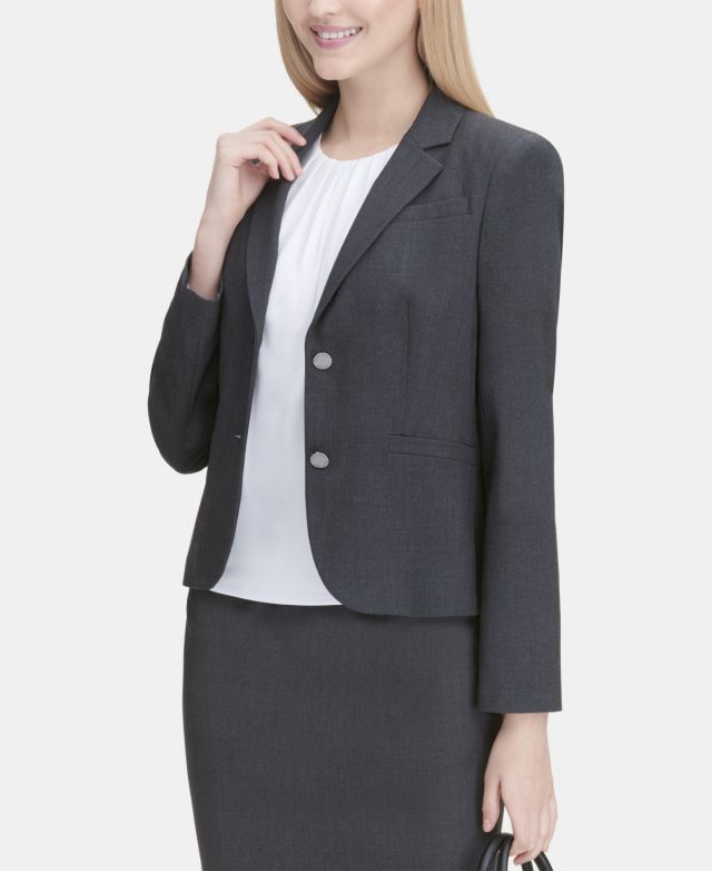 Calvin Klein Two-Button Blazer - Charcoal
