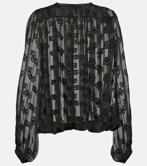 Dolce&Gabbana DG devoré satin blouse