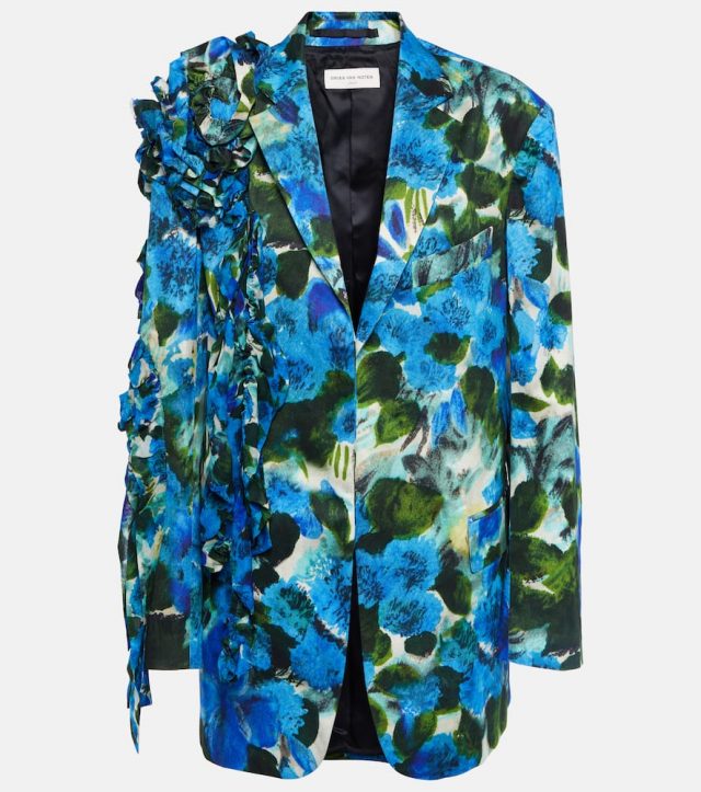 Dries Van Noten Floral cotton canvas blazer