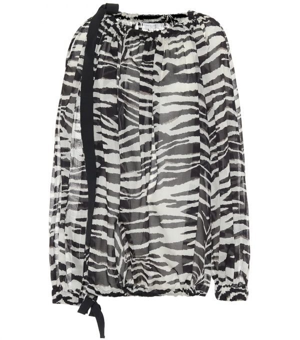 Dries Van Noten Zebra-printed cotton blouse