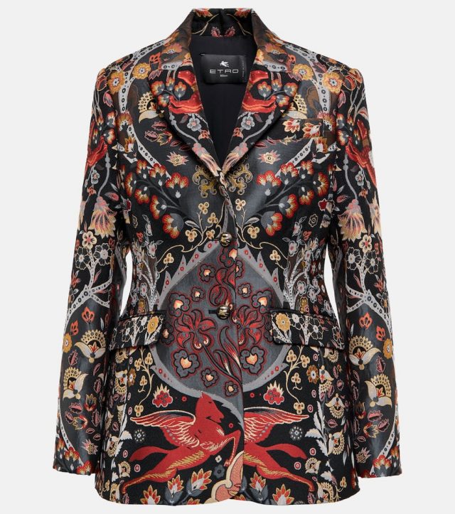 Etro Jacquard single-breasted blazer