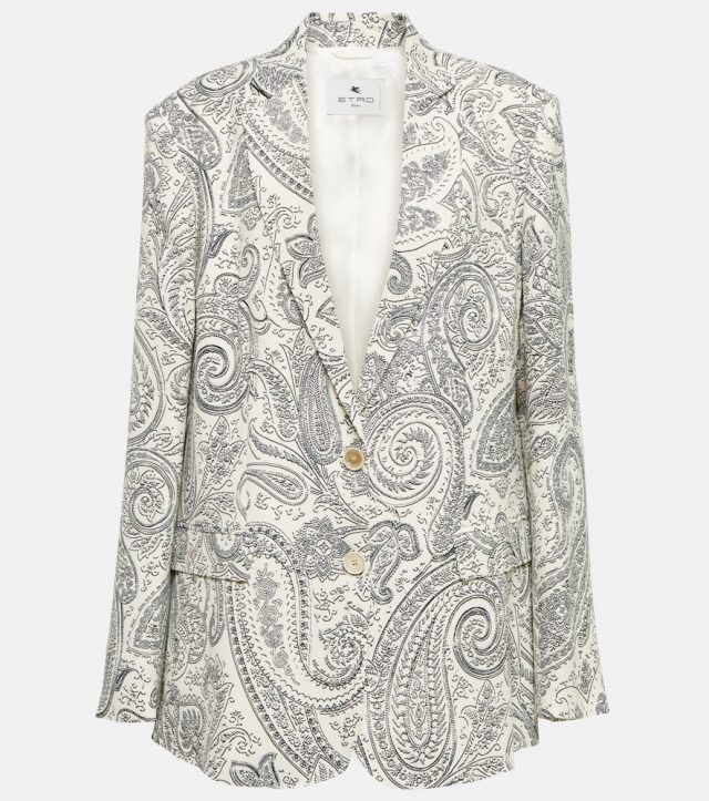 Etro Paisley printed wool-blend blazer