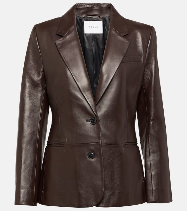 Frame Single-breasted leather blazer