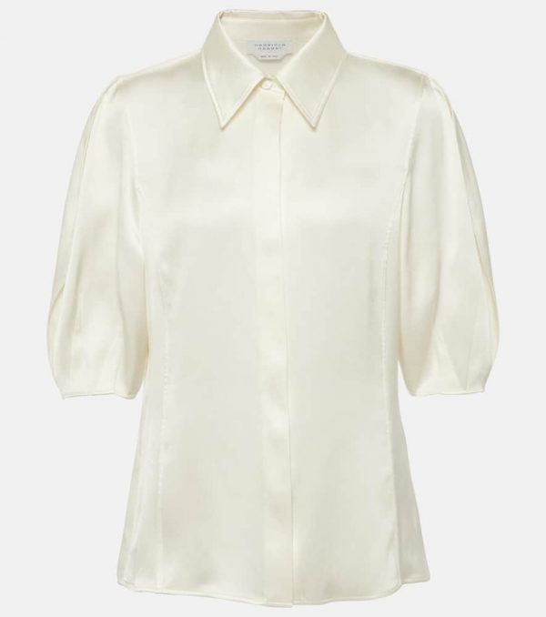 Gabriela Hearst Sansi puff-sleeve silk satin blouse