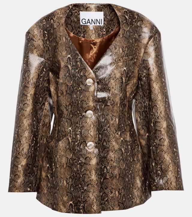 Ganni Snake-print blazer
