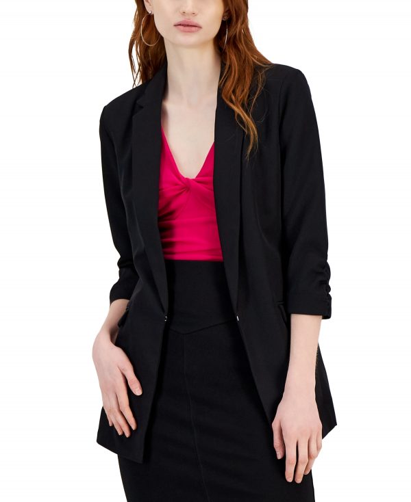 I.n.c. International Concepts Women's Menswear Blazer, Created for Macy's - Deep Black