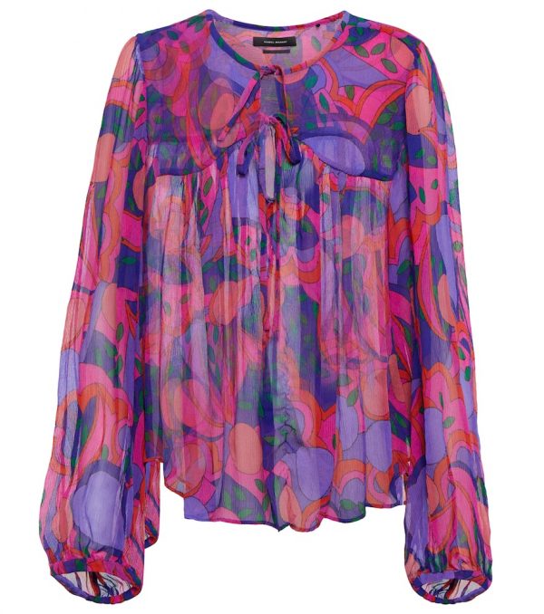 Isabel Marant Ametissa floral silk chiffon blouse