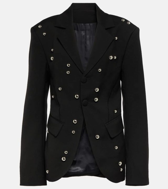 Jacques Wei Embellished wool-blend blazer