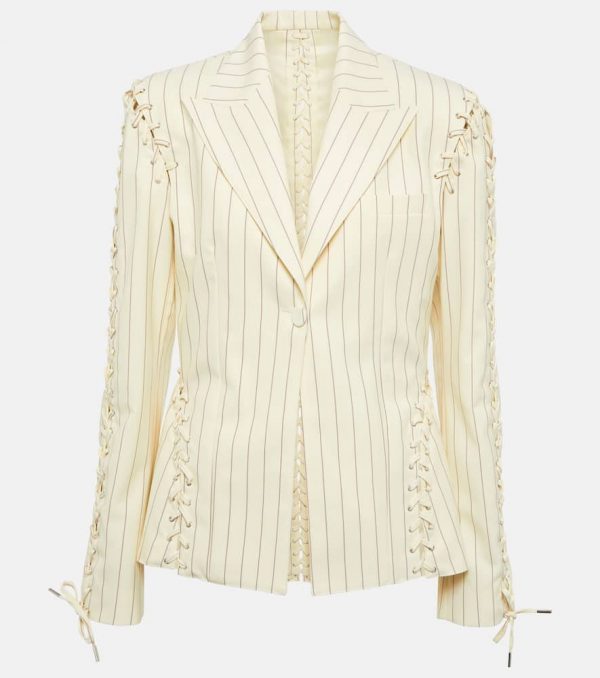 Jean Paul Gaultier Striped lace-up blazer
