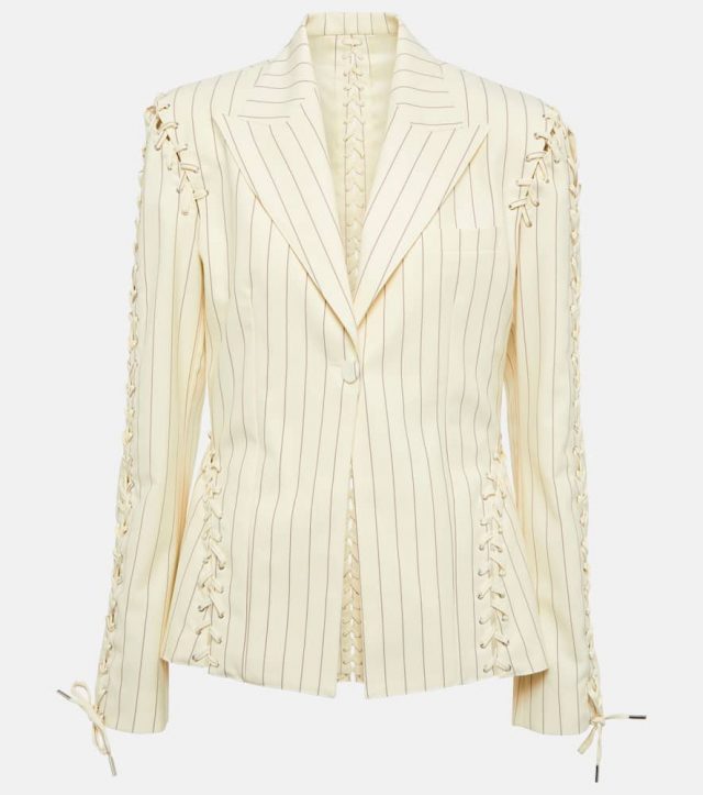 Jean Paul Gaultier Striped lace-up blazer