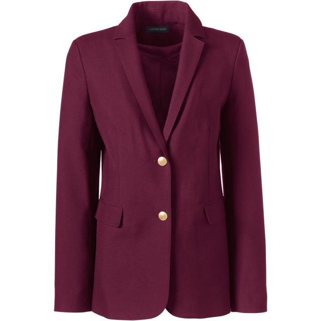 Lands' End Women's School Uniform Hopsack Blazer - Burgundy