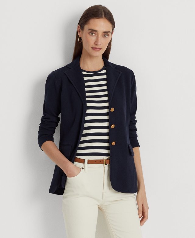 Lauren Ralph Lauren Sweater-Knit Blazer, Regular & Petite - Lauren Navy