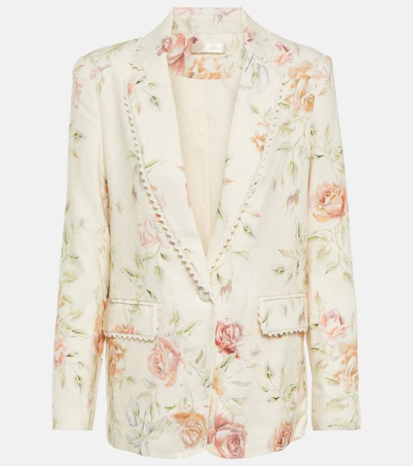 LoveShackFancy Ofra floral linen blazer