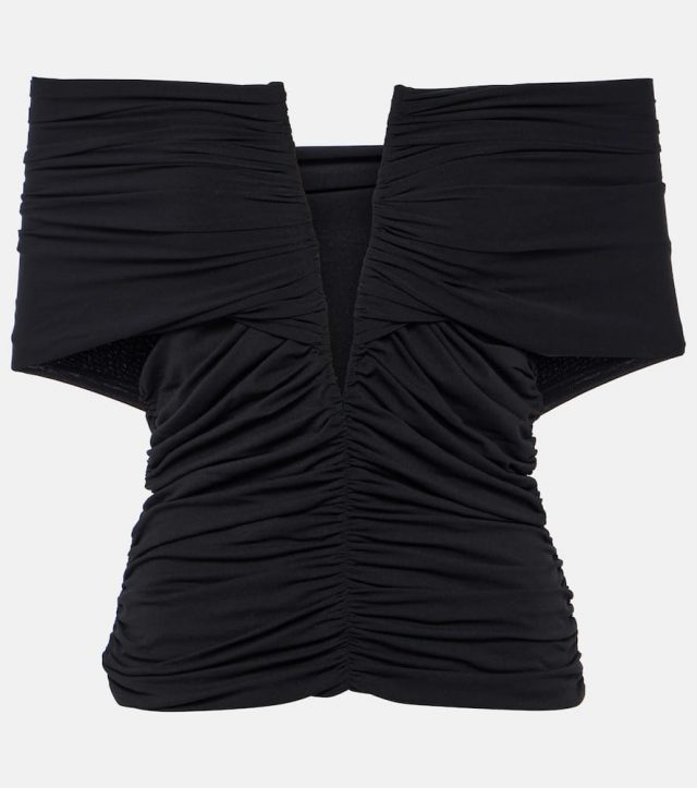 Magda Butrym Off-shoulder cropped jersey blouse