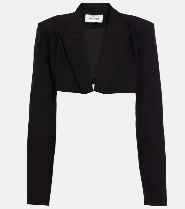 Mônot Cropped crêpe blazer
