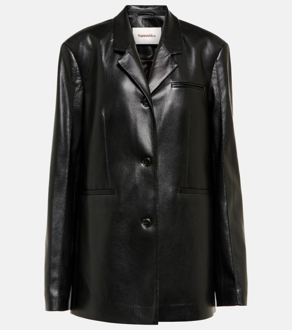 Nanushka Ariza faux leather blazer