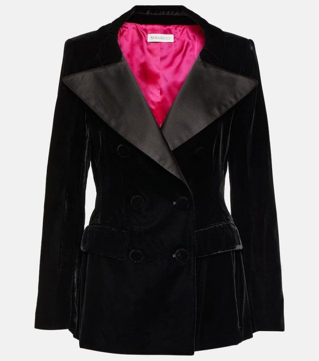 Nina Ricci Double-breasted velvet blazer