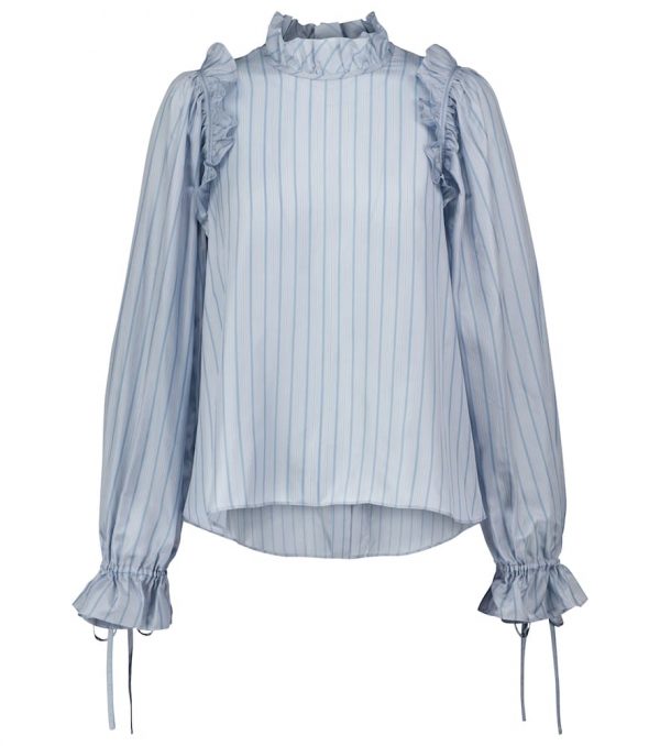 Noir Kei Ninomiya Striped ruffled blouse