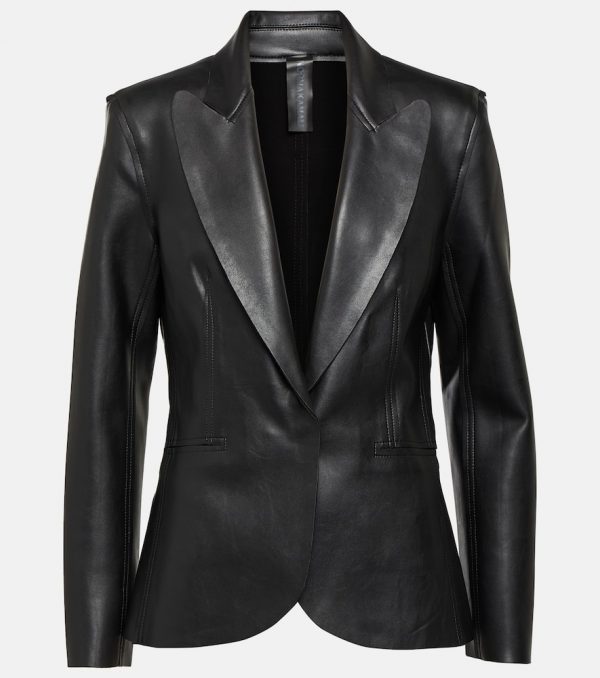Norma Kamali Faux leather blazer
