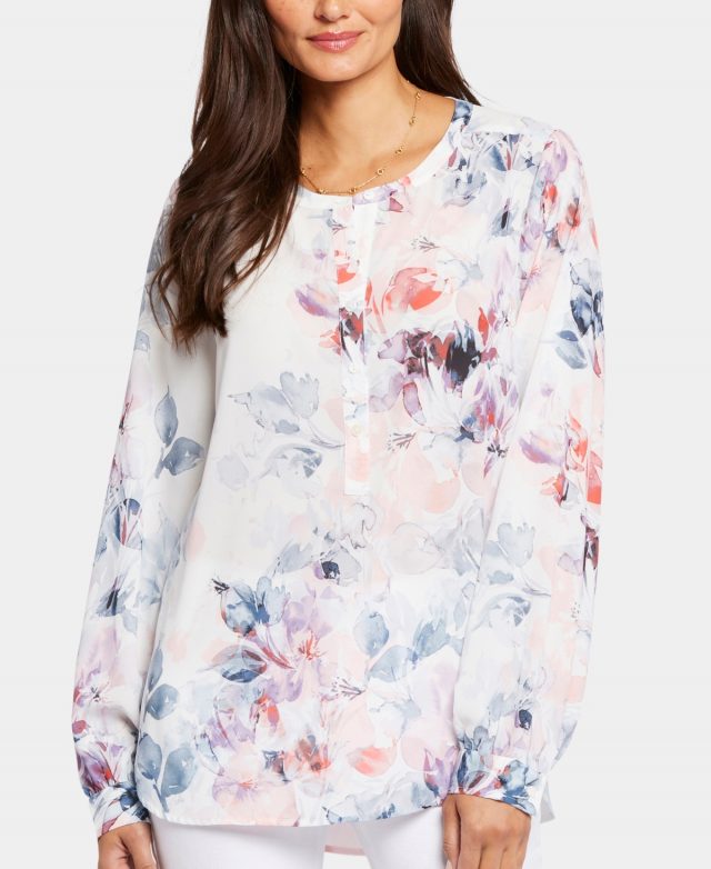Nydj Women's Simone Long Sleeve Blouse - Alexandria