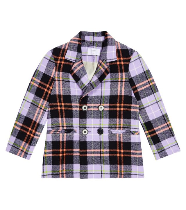 Paade Mode Double-breasted check cotton blazer