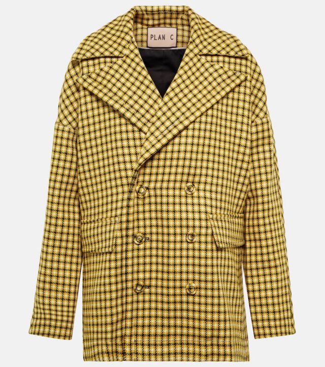 Plan C Houndstooth wool blazer