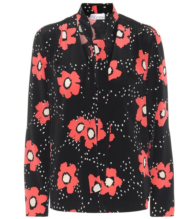 REDValentino Floral silk crêpe de chine blouse