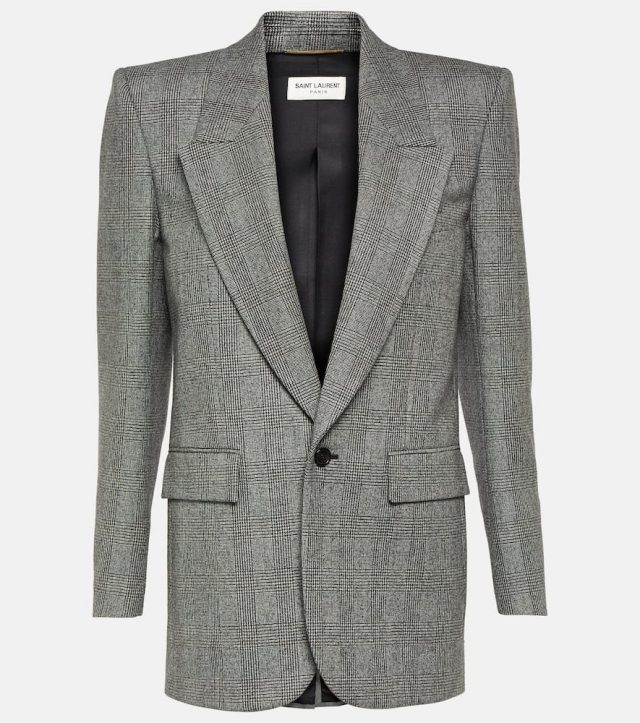 Saint Laurent Checked single-breasted wool blazer
