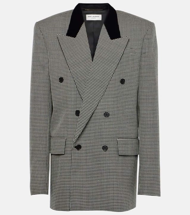 Saint Laurent Oversized checked wool blazer