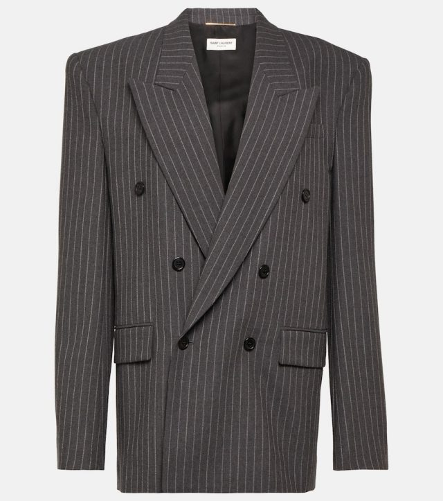 Saint Laurent Oversized pinstripe wool blazer