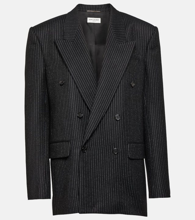 Saint Laurent Pinstripe oversized wool blazer