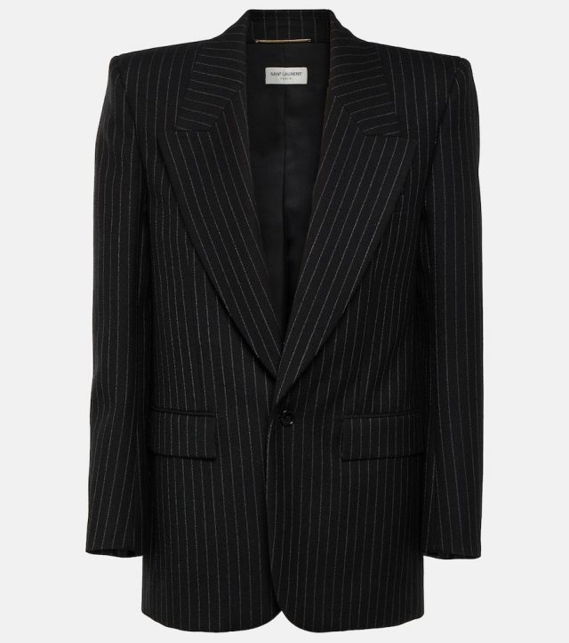 Saint Laurent Pinstriped virgin wool blazer