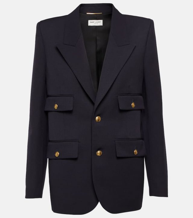 Saint Laurent Single-breasted grain de poudre blazer