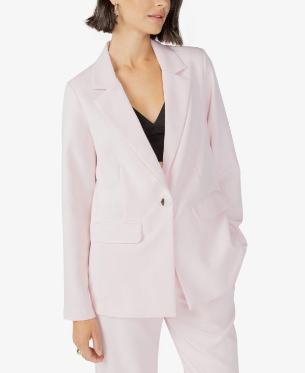 Sanctuary Solid Bryce Woven Blazer - Washed Pink