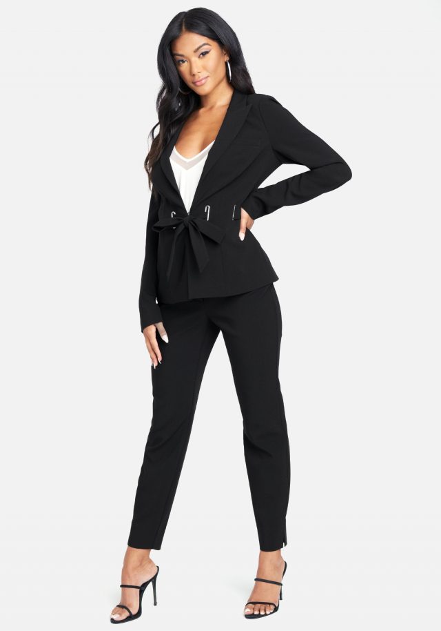 Stretch Twill Grommet Blazer