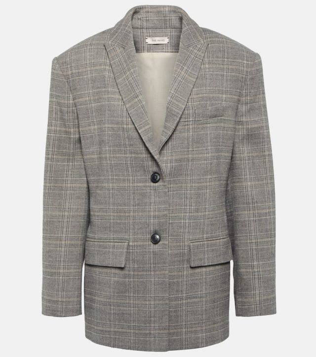 The Mannei Checked wool-blend blazer