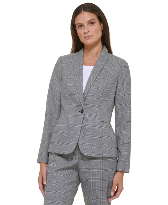 Tommy Hilfiger Women's Glen Plaid Single-Button Blazer - Glen Plaid