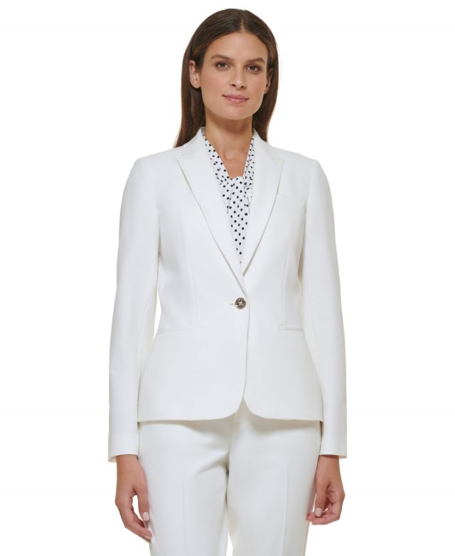 Tommy Hilfiger Women's One-Button Blazer - Ivory