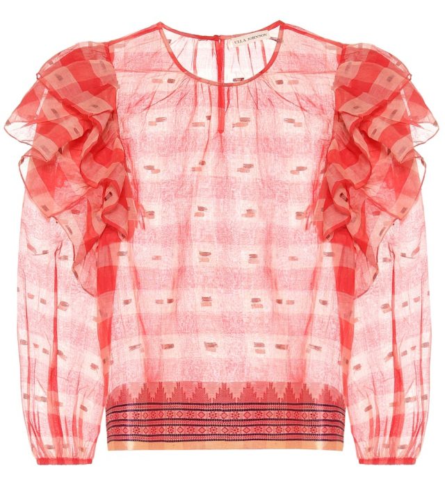 Ulla Johnson Caasi checked cotton blouse