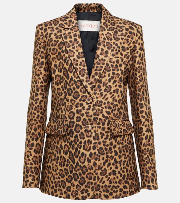Valentino Leopard-print Crêpe Couture blazer
