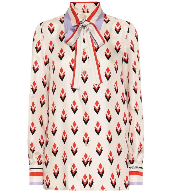 Valentino Valentino printed silk-twill blouse