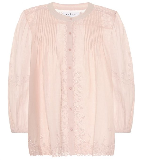 Velvet Catherine cotton-blend blouse