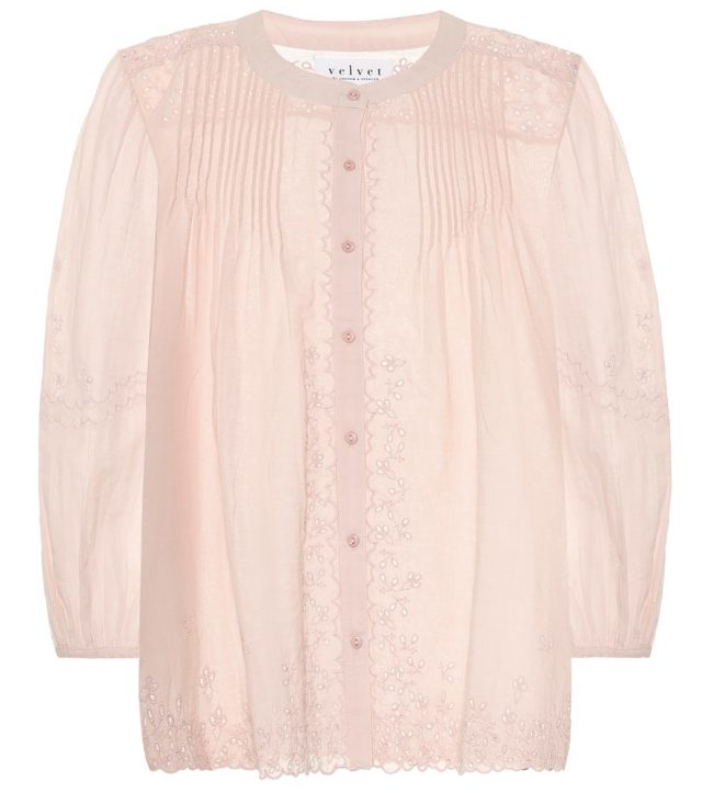 Velvet Catherine cotton-blend blouse