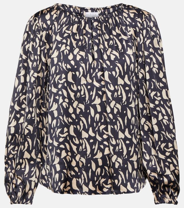 Velvet Kade printed satin blouse