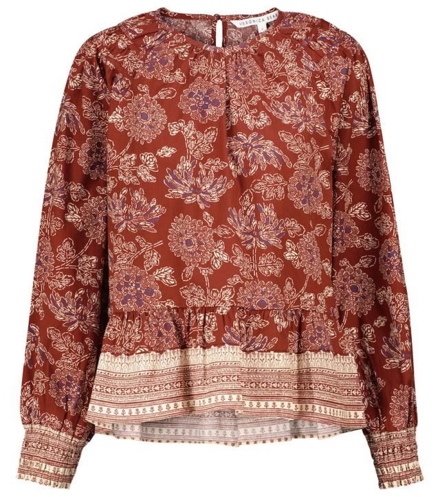 Veronica Beard Kester floral stretch-cotton blouse