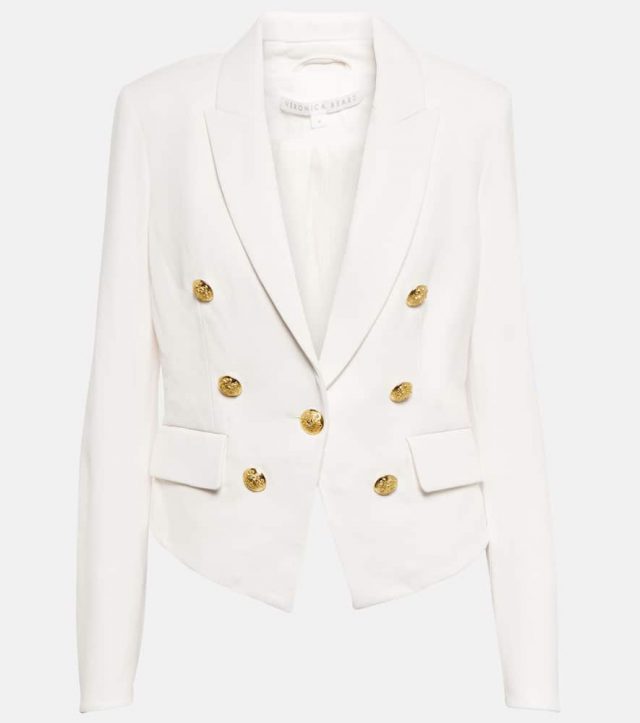 Veronica Beard Naira double-breasted leather blazer