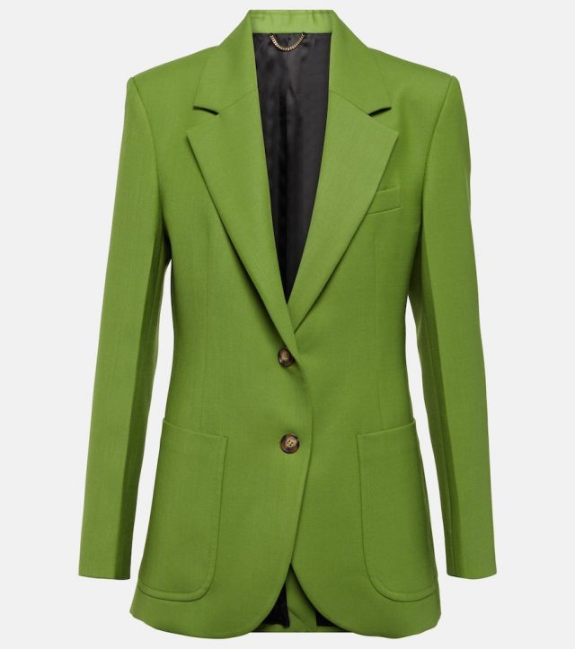 Victoria Beckham Single-breasted wool-blend blazer