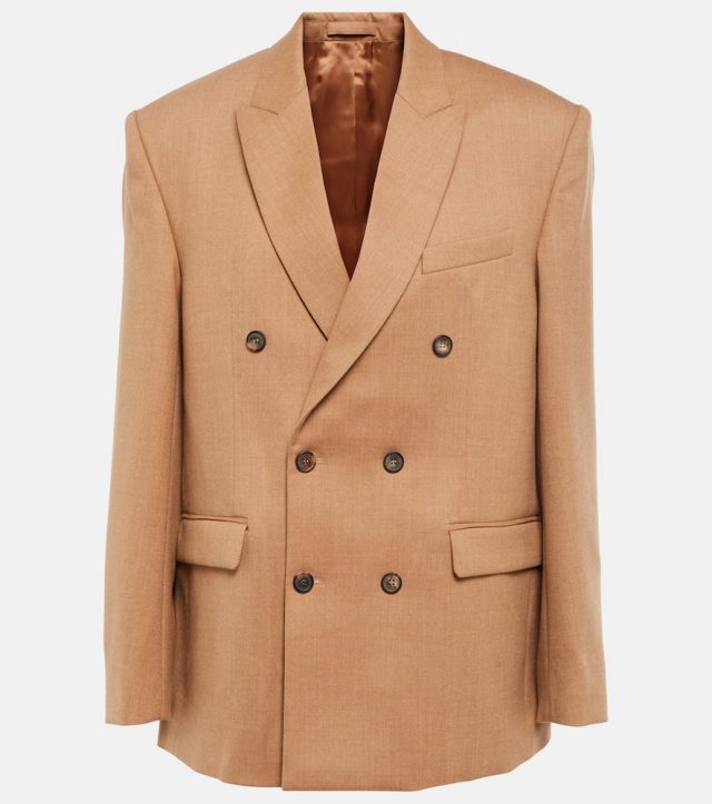 Wardrobe.NYC Double-breasted wool flannel blazer
